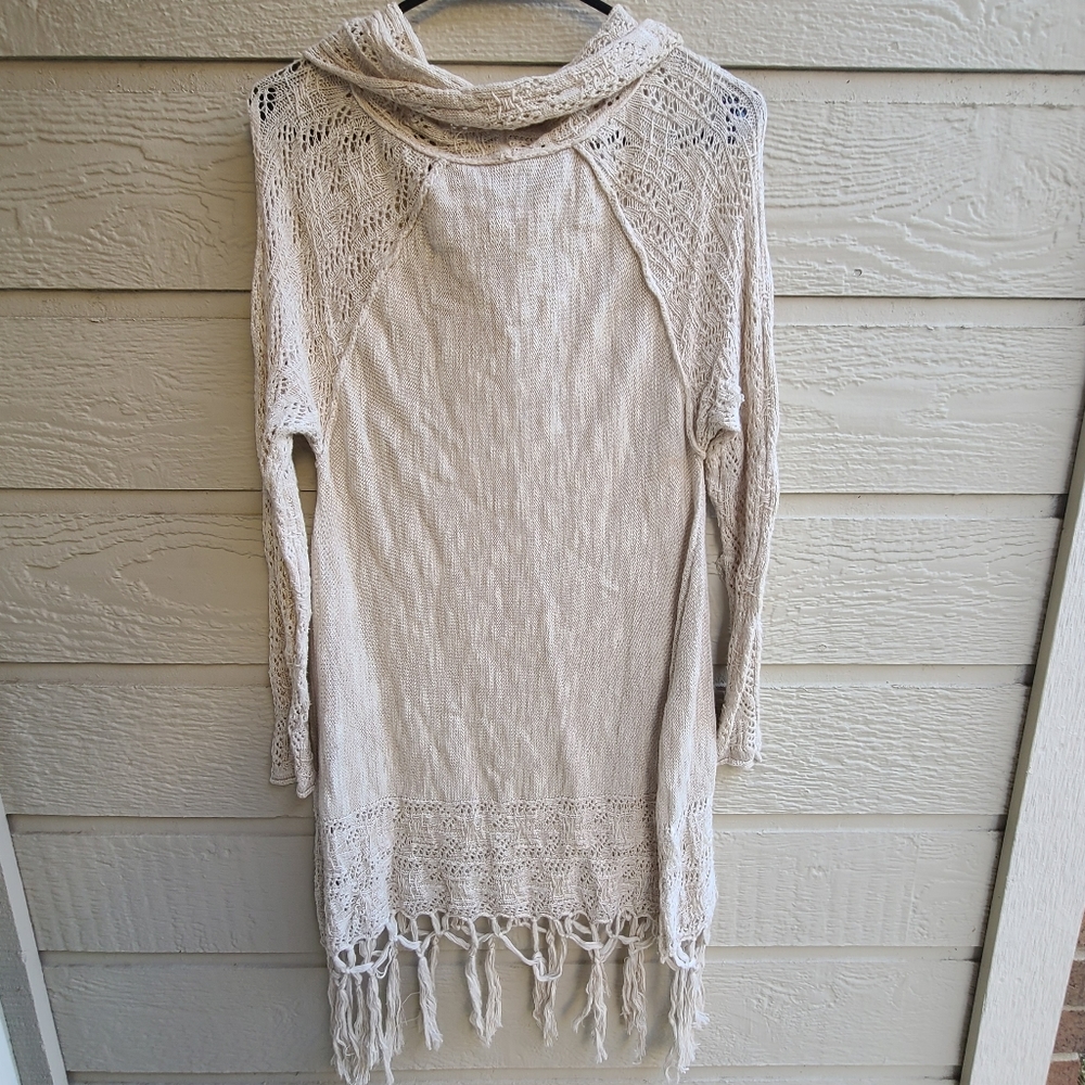 Boho Vintage America blue Crochet knitted sweater
